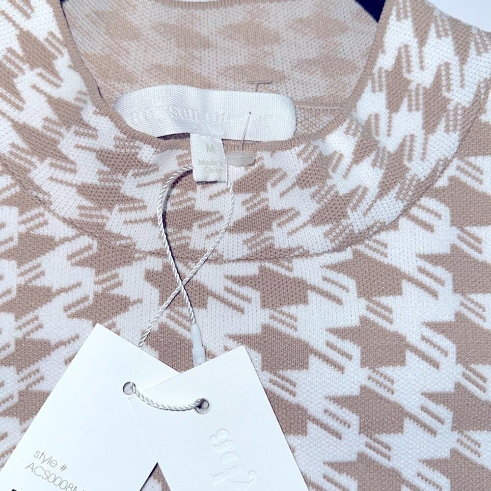 Houndstooth mock neck sleeveless top size M NWT - Picture 9 of 16